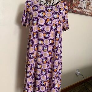 LuLaRoe Purple and Orange Floral Maxi Dress